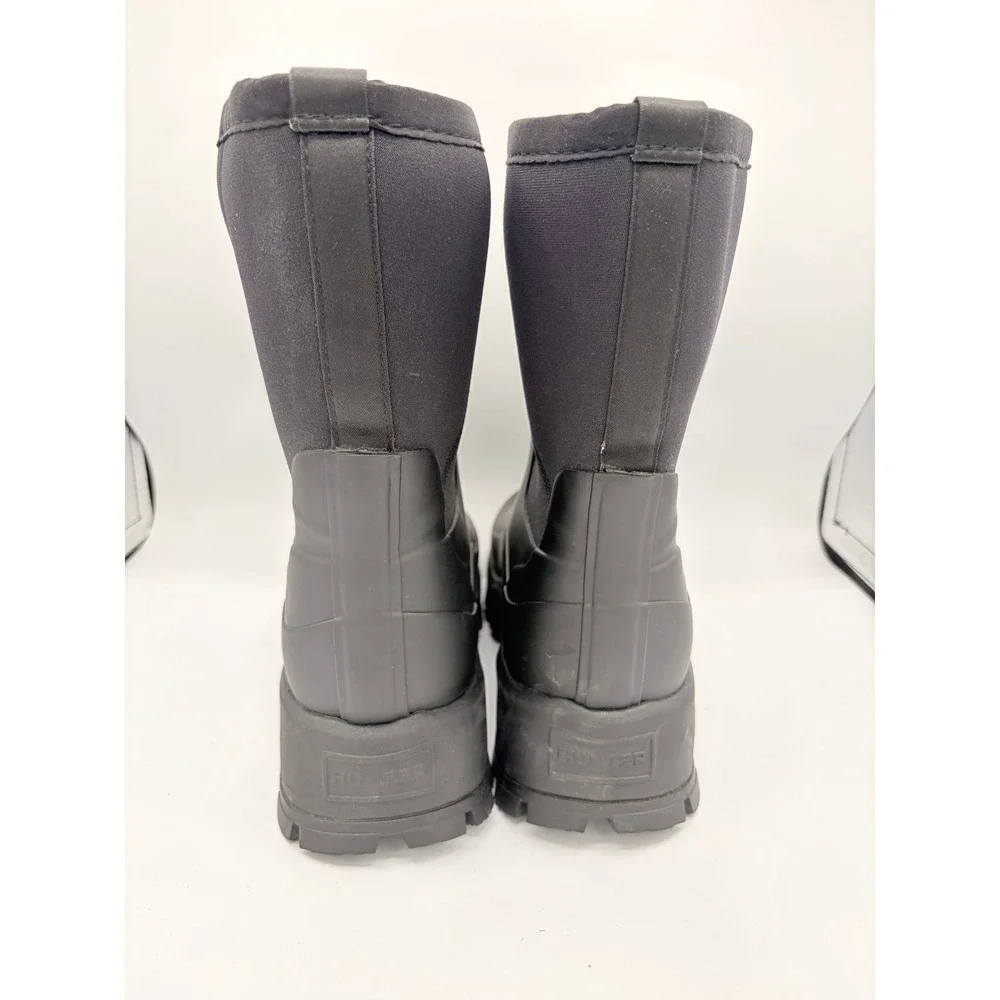 Hunter City Explorer Short Neoprene Boots 8 Black Waterproof Lug Sole Rain